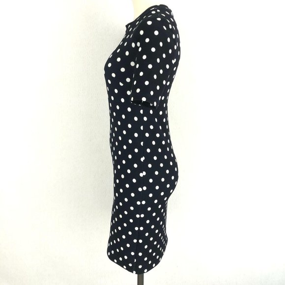 H&M Divided Navy Blue White Polka Dot Dress Sz 6 - Picture 2 of 8